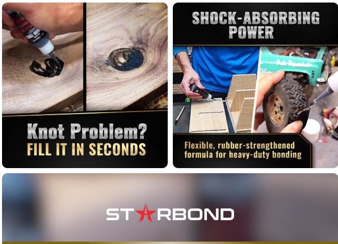 Star Bond Black Medium-Thick Super Glue KBL-500 2oz Carousel 2