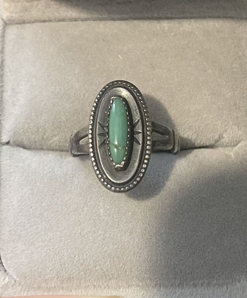 Vintage Bell Trading Post Sterling Silver Turquoise Ring Carousel 1