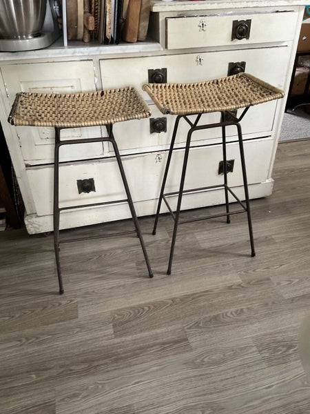 Retro Rattan Cane Bar Stool x2 Carousel 1