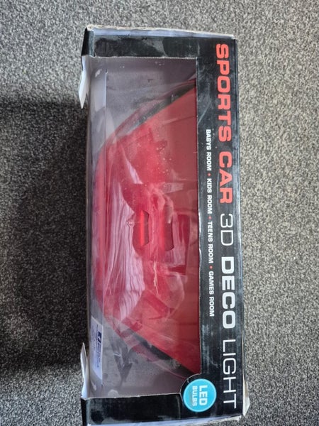 3DLightFX Sports Car 3D Deco Night Light – Red (Opened, Complete) Carousel 2