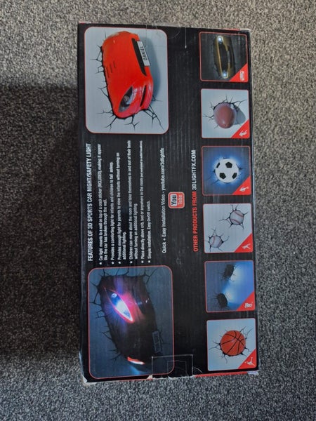 3DLightFX Sports Car 3D Deco Night Light – Red (Opened, Complete) Carousel 5