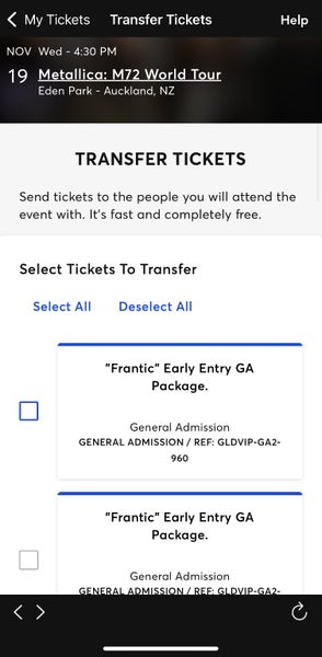 Metallica Tickets GA1 “FRANTIC” Early Entry64352222241539113