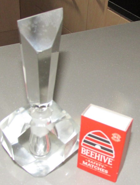 Lovely Vintage Crystal Pefume Scent Bottle Art Deco Style Hand Cut & Polished Carousel 5