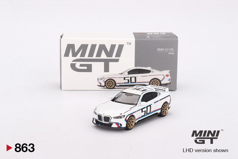Mini GT BMW 3.0 CSL White Carousel 1