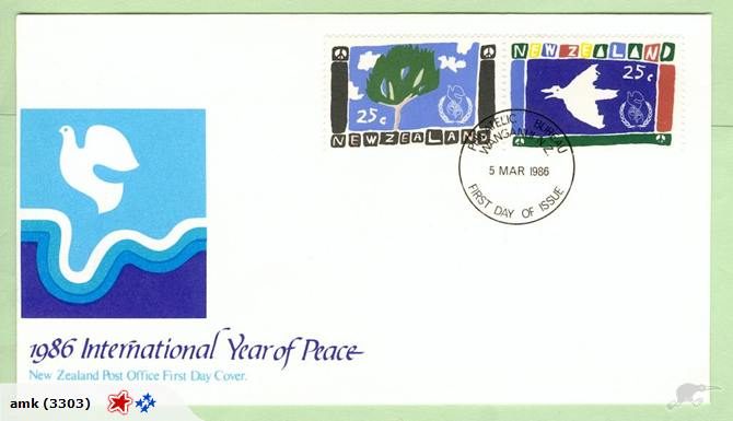NZ FDC - 1986 Peace Set (2) - 50c Buy Now Carousel 1