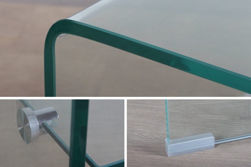 MURANO L110 Bent Glass Coffee Table with Shelf Carousel 2