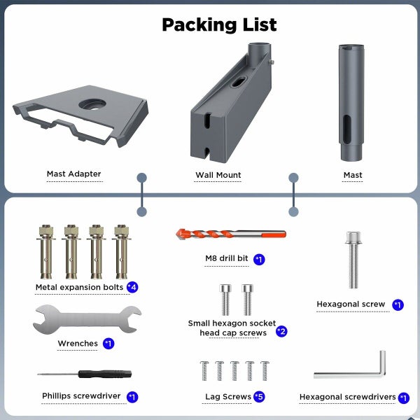 Starlink Gen 3 Mount Starlink V3 Mount Kit,Pole Mount,Roof Mount,Short Wall Moun Carousel 13