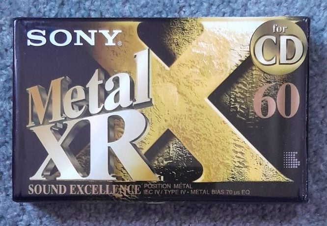 Italian Gold! Sony Metal XR-60 min (Type IV) Blank Audio Cassette Tape - sealed Carousel 1
