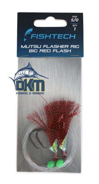 Fishtech 5/0 Mutsu Economy Flasher Rig - Red n Ready Carousel 1