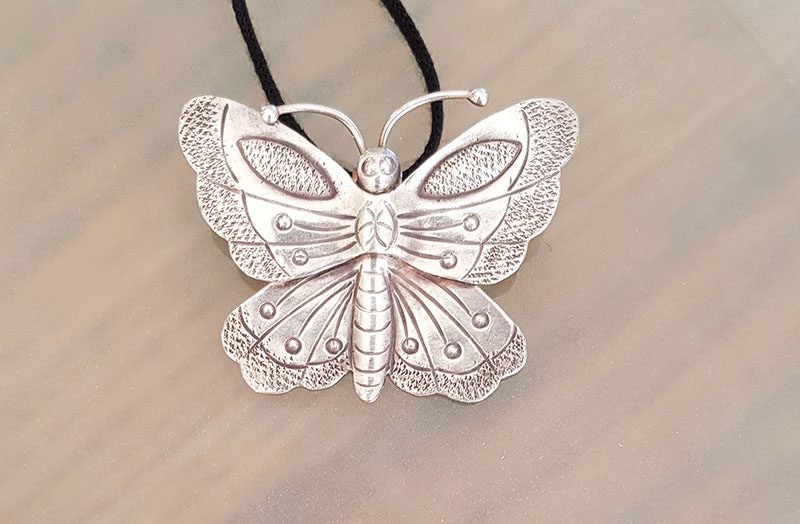 Unique Solid Stg Silver Butterfly Pendant 14.7 g Carousel 7