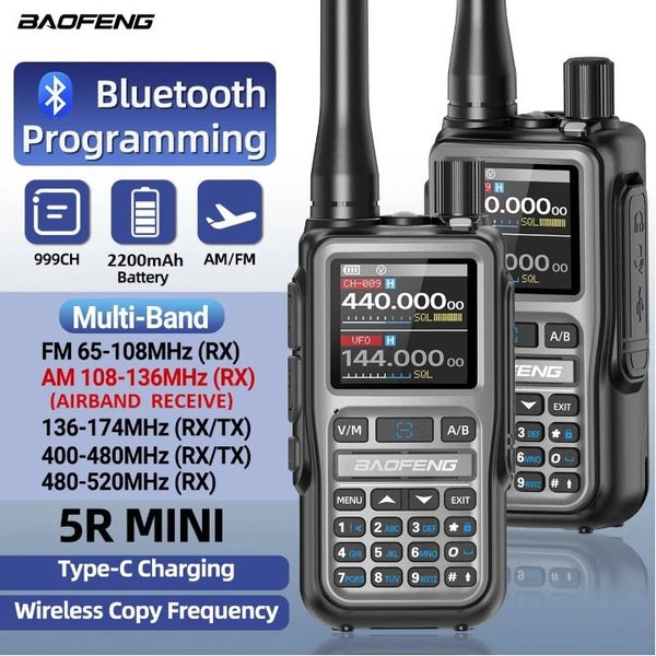 BAOFENG UV-5R MINI 5W Ham Walkie Talkie Dual VHF & UHF Grey Colour Carousel 1