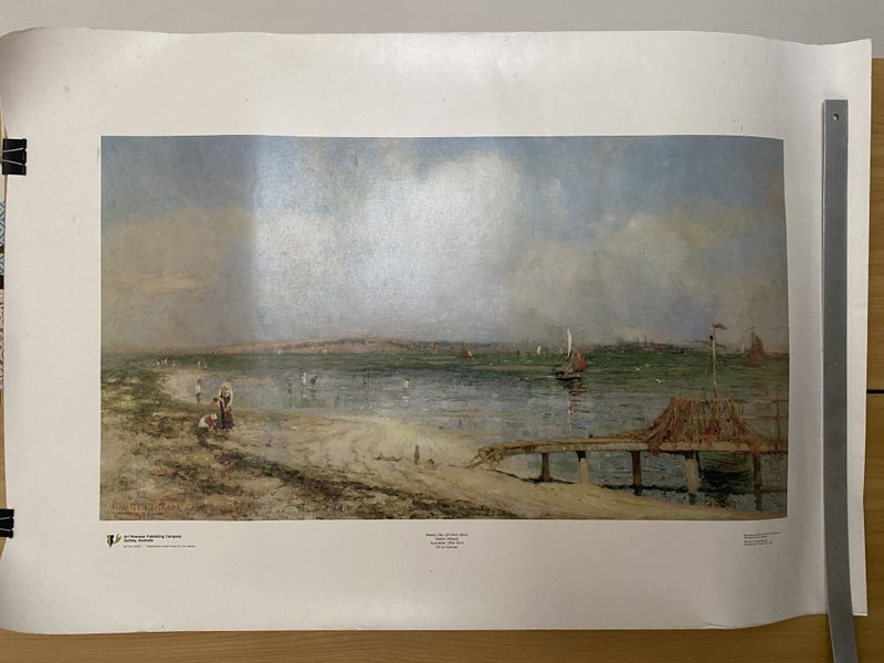 OLD PRINT: Breezy Day off Point Henry by Walter Withers 1901 Carousel 2
