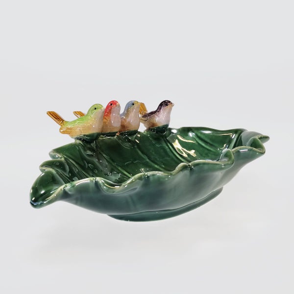 Ceramic Bird Leaf Bowl - 34cm Carousel 1
