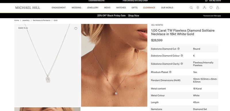 $1 RES * RRP $6,700.00 * 1.01ct DIAMOND Necklace Pendant NZ VALUATION PLATINUM Carousel 18