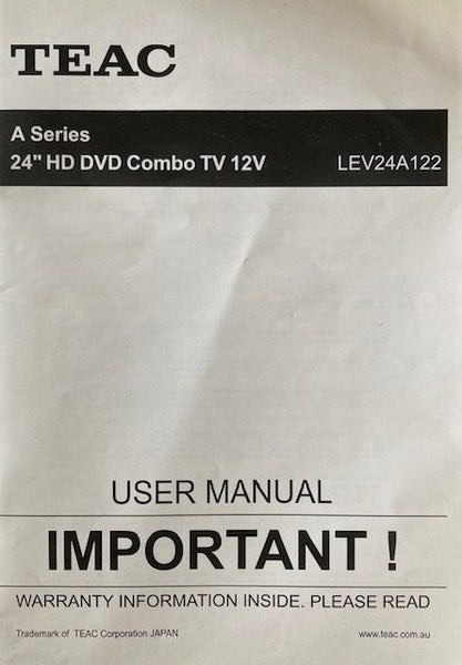 TEAC 24" HD DVD Combo TV 12V Carousel 2