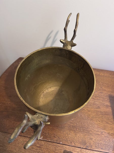 Brass Wine Bucket with Deer Handles64360615895683113