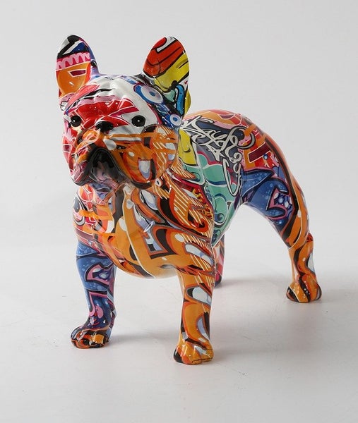 Graffiti Bulldog Statue Carousel 1