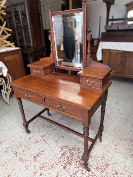 An Antique Solid Cedar Dressing Table With Original Swing Mirror Carousel 2