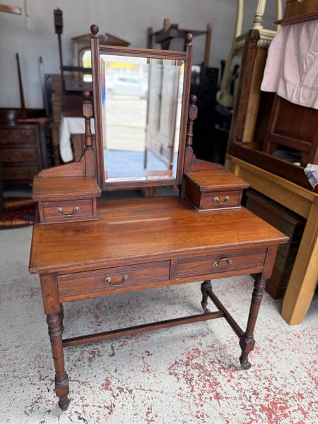 An Antique Solid Cedar Dressing Table With Original Swing Mirror Carousel 2