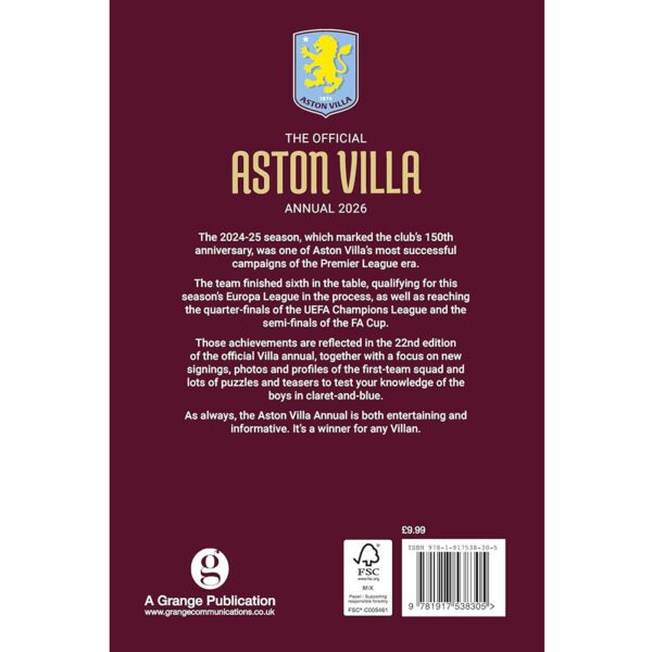 Aston Villa FC Annual 2026 Carousel 3