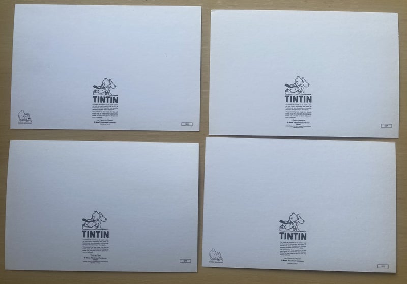 4 TINTIN POSTCARDS - $10 BUY NOW The Adventures of Tintin COLLECTABLE POST CARDS Carousel 2