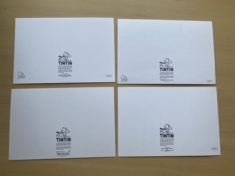 4 TINTIN POSTCARDS - $10 BUY NOW The Adventures of Tintin COLLECTABLE POST CARDS Carousel 2