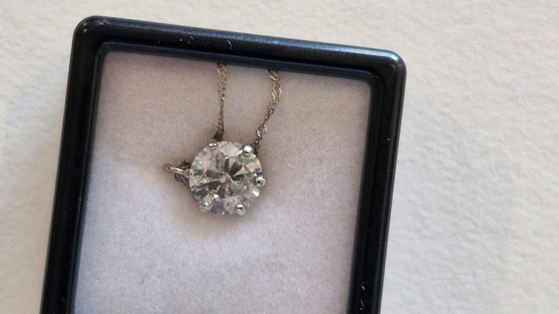 $1 RES * RRP $6,700.00 * 1.01ct DIAMOND Necklace Pendant NZ VALUATION PLATINUM Carousel 1