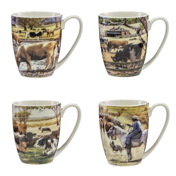 Ashdene Grazing Paddocks Set 4 Assorted Coffee China Mugs Carousel 1