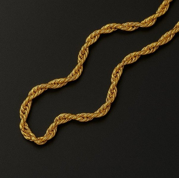 Men’s 3MM Twisted Link Chain with 18K Gold Detailing – SALE64474380827651111