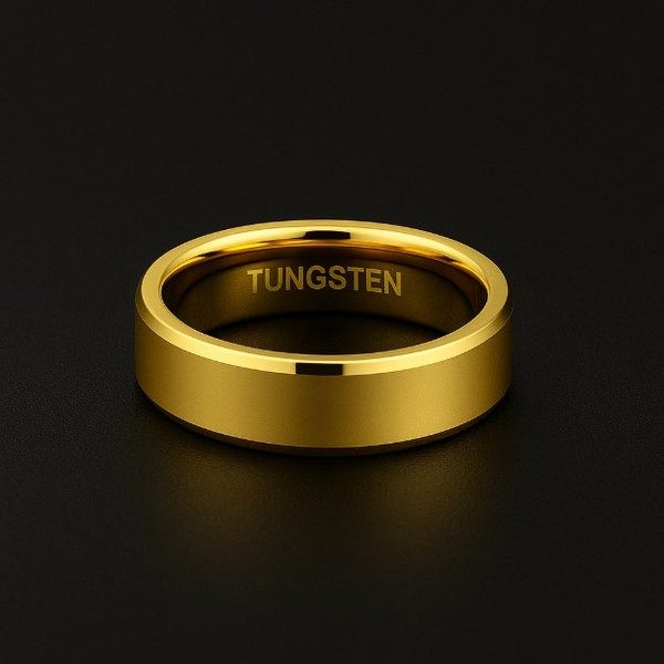 Men's 18K Gold Filled Tungsten Minimalist Band - SALE! Carousel 2