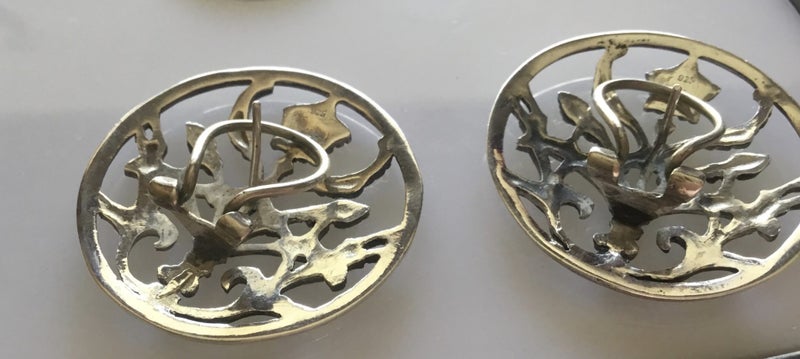 Large (37 mm) Sterling Silver Omega Clip Earrings (17.7 grams) Carousel 7