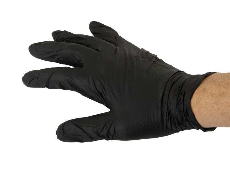 Powder Free Nitrile Gloves - X Large - Pack of 100 - Black Carousel 2