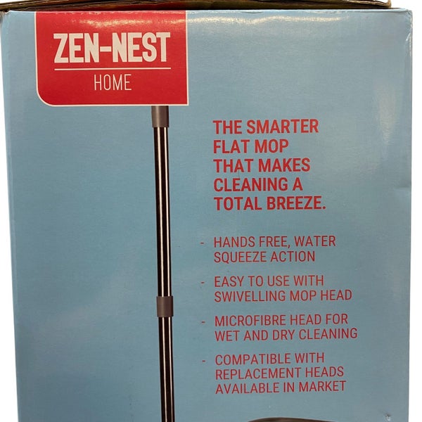 Zen Nest Flat Mop & Bucket Set with 1x Microfibre Mop Head Carousel 4