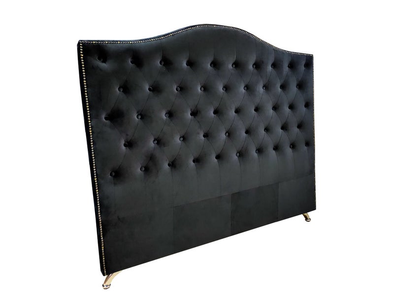 HEADBOARD- SUPER KING SIZE (NERO ) BLACK VELVET Carousel 1