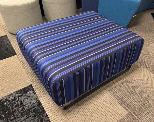 Modern Square Ottoman – Blue/Purple Stripe – 80cm x 80cm – Great Condition Carousel 2