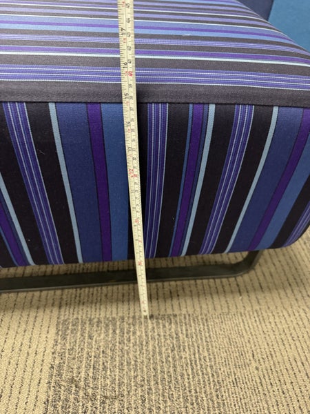 Modern Square Ottoman – Blue/Purple Stripe – 80cm x 80cm – Great Condition Carousel 4
