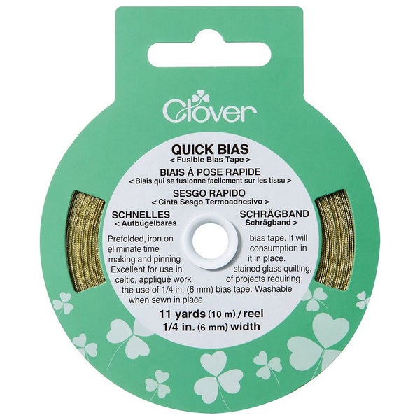 Clover Quick Fusible Bias Tape - 6mm Gold Carousel 1