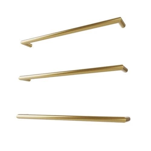 Newtech Toro Round Heated Towel Rail 632mm | Brushed Brass Carousel 1