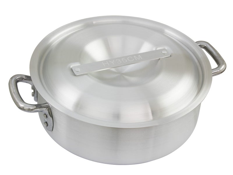 35cm Aluminium Braising Pan Casserole Pot with Lid Carousel 1