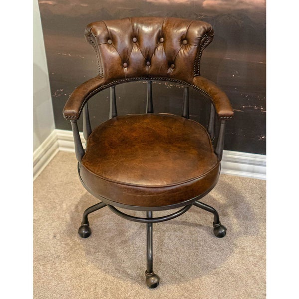 Urbano Interiors - Captains Vintage Leather Office Chair Brown Carousel 1