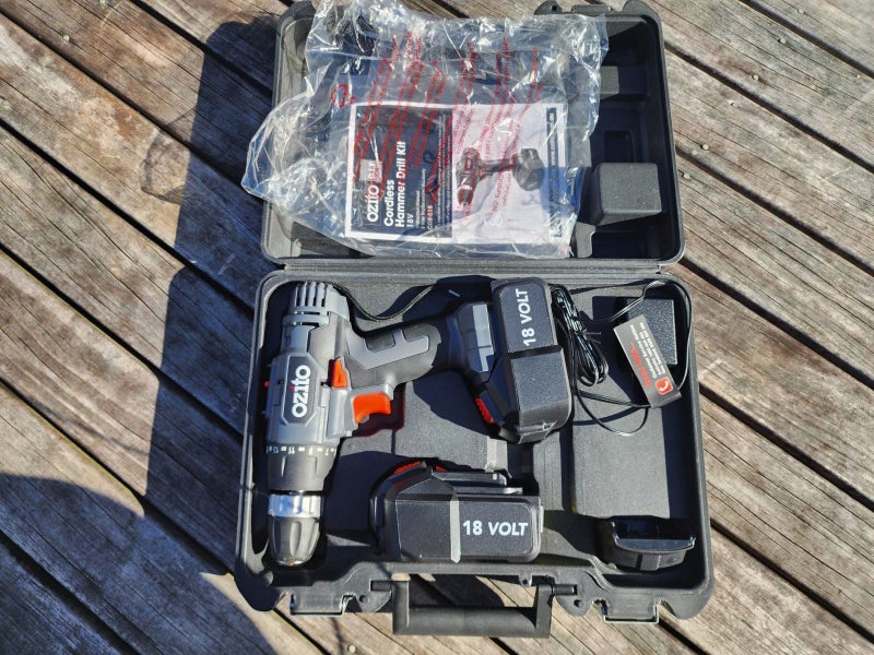 $1 Reserve Ozito Cordless Hammer Drill 18v Carousel 1