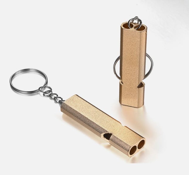 Dual Tube Outdoor Survival Whistle Aluminum Alloy High Frequency Rescue Whistle Carousel 1