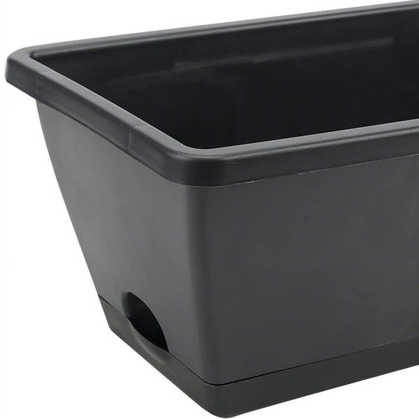 10 Pack 15L Rectangular Planter Box Set With Drainage Tray Carousel 2
