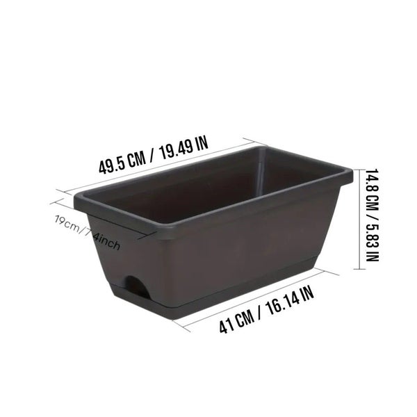 10 Pack 15L Rectangular Planter Box Set With Drainage Tray Carousel 9
