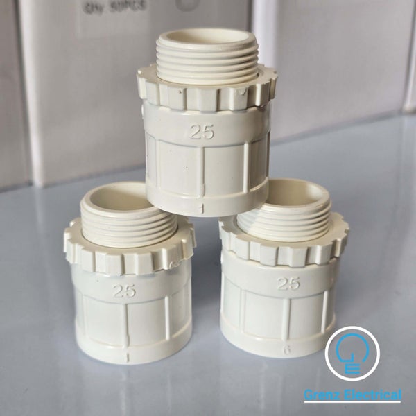 25mm Screw Adaptor with Lock Ring White (50pc/box) Carousel 1