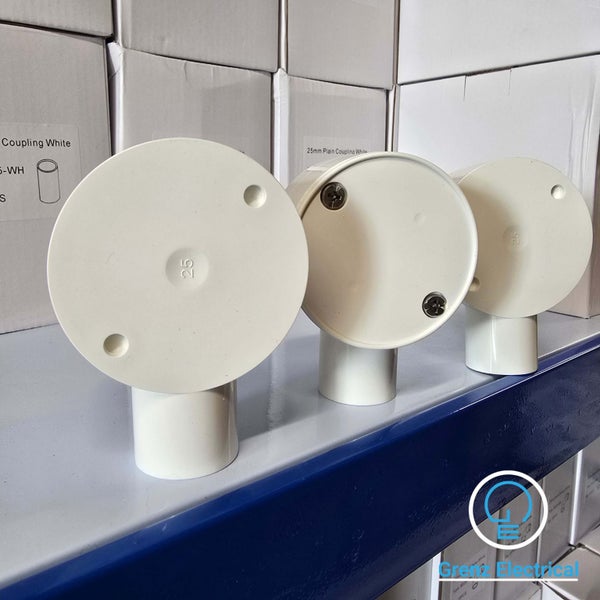 Junction Box 25mm 1 Way White (10pc/box) Carousel 1
