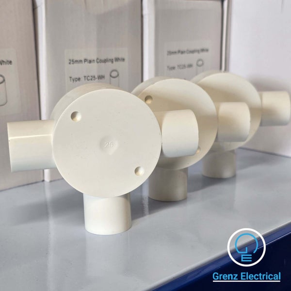 Junction Box 25mm 3 Way White (10pc/box) Carousel 1