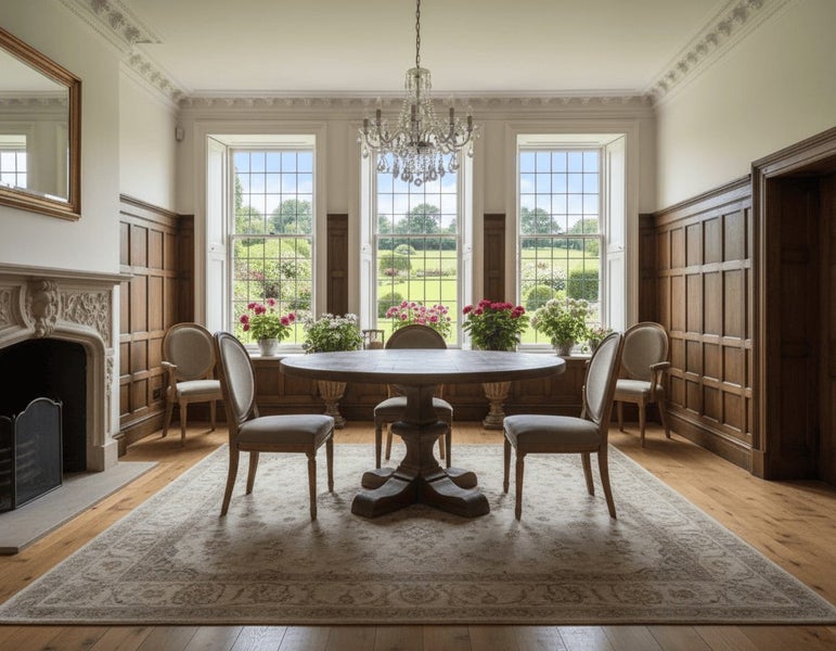 Manor Round Dining Table with Pedestal Base Carousel 2