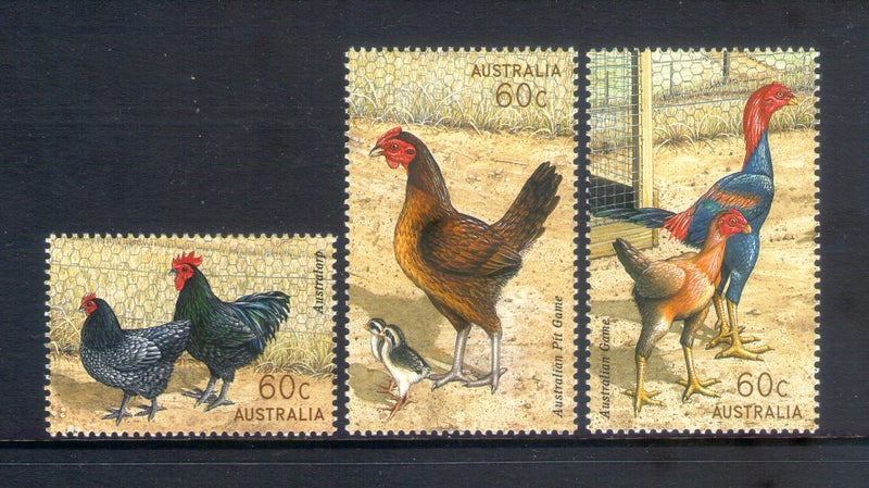 Australia - 2013 Poultry Breeds / Birds Set (3) - UHM - 4056/8 Carousel 1