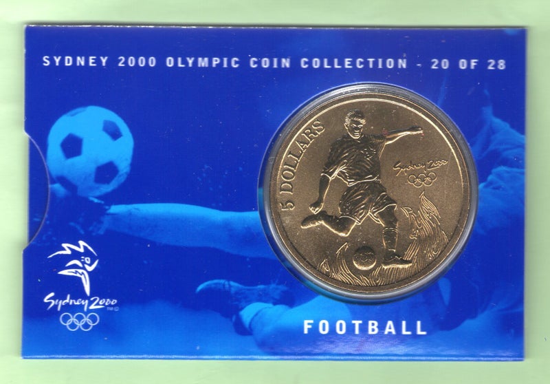 Australia - 2000 Sydney Olympic Games $5 20/28 - Soccer - UNC in folder Carousel 1